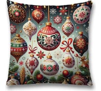 Декоративная наволочка на молнии JoyArty Расписные шары 45x45 см, серия Новый год и Рождество sl_sd3924