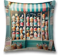 Декоративная наволочка на молнии JoyArty Лавка с мороженым 45x45 см sl_sd3453