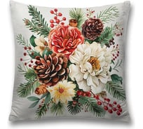 Декоративная наволочка на молнии JoyArty Букет с шишками 45x45 см, серия Новый год и Рождество sl_sd3995