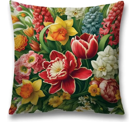 Декоративная наволочка на молнии JoyArty Цветочный букет 45x45 см sl_sd3558 1