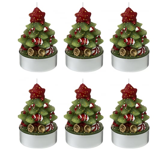 Набор декоративных свечей Tkano Green Miracle из коллекции New Year Essential, 6 шт. TK24-NY_CND0005