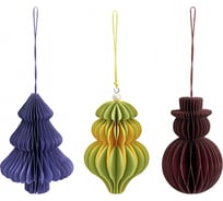 Набор елочных украшений Tkano Honeycomb festive, из бумаги, из коллекции New Year Essential TK23-NY_SET0016