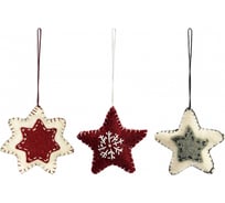 Набор елочных украшений Tkano Christmas stars, из фетра, из коллекции New Year Essential, 3 шт. TK23-NY_SET0012