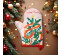 Варежка-прихватка Доляна Merry Christmas 20x27 см, 100% п/э 10219073