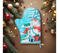Варежка-прихватка Доляна Christmas story 20x28 см, 35% хлопок, 65% пэ, ватин 250 г/м2 10330167