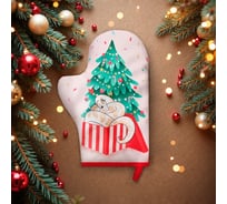 Варежка-прихватка Доляна Семейный праздник 20x28 см, 35% хлопок, 65% пэ, ватин 250 г/м2 10330197