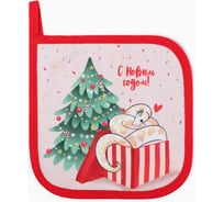 Прихватка Доляна Семейный праздник 17x17 см, 35% хлопок, 65% пэ, ватин 250 г/м2 10330196