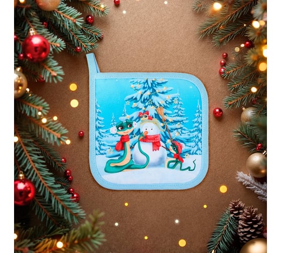 Прихватка Доляна Christmas story 17x17 см, 35% хлопок, 65% пэ, ватин 250 г/м2 10330166