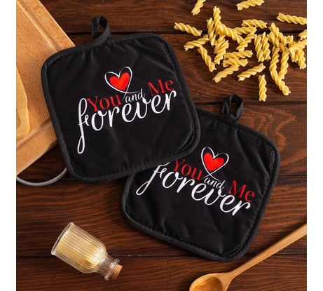 Кухонный набор из 2 предметов Доляна Mr right, прихватка 17*17 см - 2 шт, 100% п/э 5395317