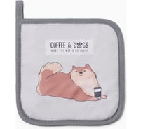 Прихватка Доляна Cofee&dogs 17x17 см, 100% п/э 10425103