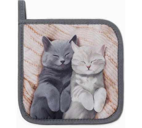 Прихватка Доляна Котики 17x17 см, 100% п/э 10425131