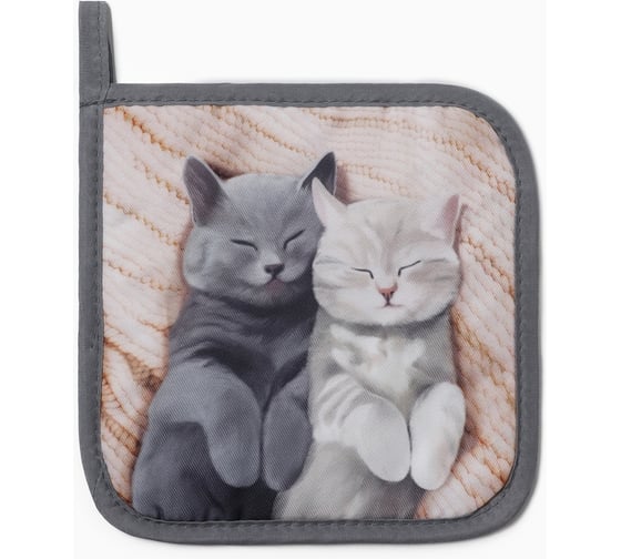 Прихватка Доляна Котики 17x17 см, 100% п/э 10425131 1