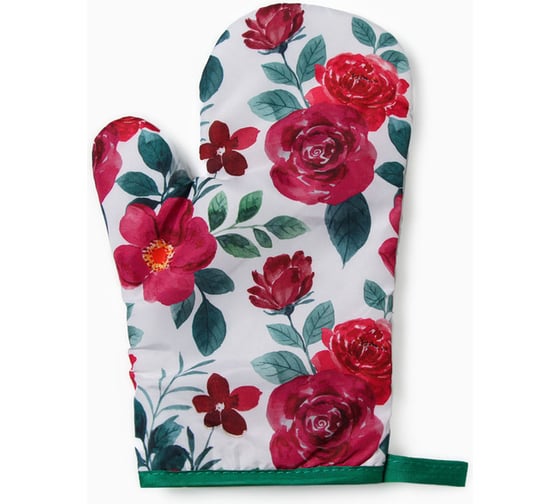 Варежка-прихватка Доляна Розы 26*16 см, 100% п/э 10439418 1