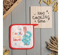 Набор кухонный Доляна Cooking time, подставка 15*15 см, прихватка 17*17 см 10256422