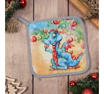 Прихватка Доляна Новогодние игрушки 17x17 см, 35% хлопок, 65% пэ, ватин 250 г/м2 9685952