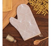 Кухонный набор Доляна Geometry варежка-прихватка 20x28см, прихватка 19x19см, 100% хл 10744953