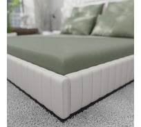 Простыня на резинке Этель 220ТС 160х200+30 см, олива, сатин, 100% хлопок 10624041