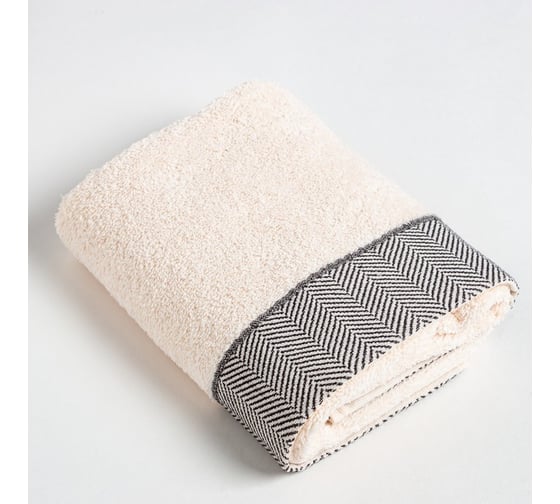 Полотенце махровое LoveLife "Бриз" 70*120 см, черный, 100% хлопок, 500 гр/м2 6830769 1