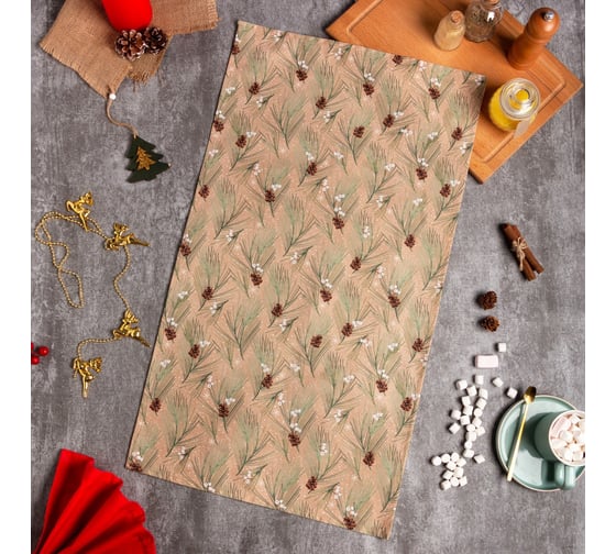 Полотенце Этель Spruce branches 40x73 см, 100% хлопок, саржа 190 г/кв.м 7321859 1