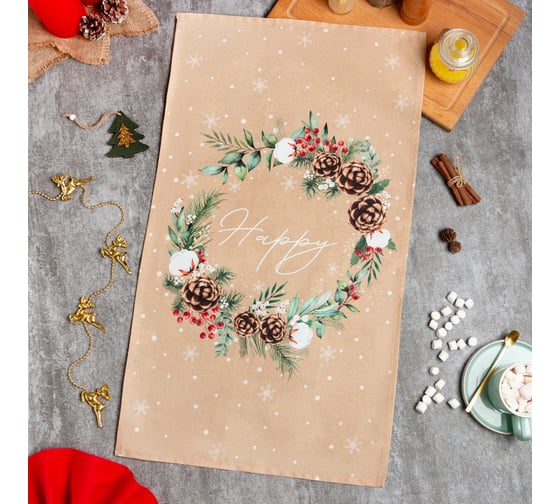 Полотенце Этель Fir branches 40x73 см, 100% хлопок, саржа 190 г/кв.м 7182003 1