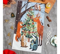 Полотенце Этель New year forest 40x73 см, 100% хлопок, саржа 190 г/кв.м 7182028