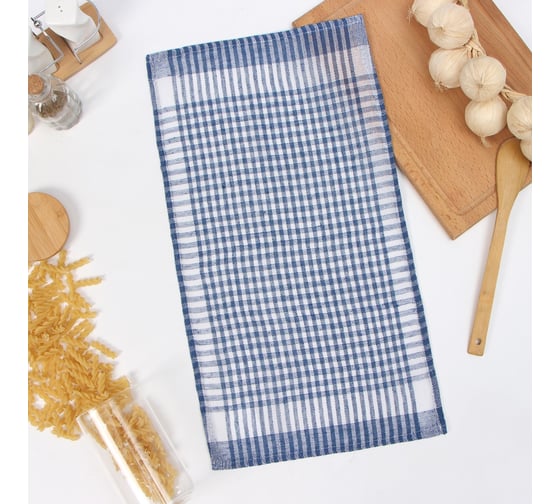 Полотенце кухонное Экономь и Я Клетка МИКС, 33x55±5 см, 160 г/кв.м, 100% хлопок 9927854
