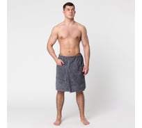 Полотенце для сауны Экономь и Я с карманом Килт 50х150 см, цвет серый 100% хлопок с AIRO, 320 г/кв.м 4224547