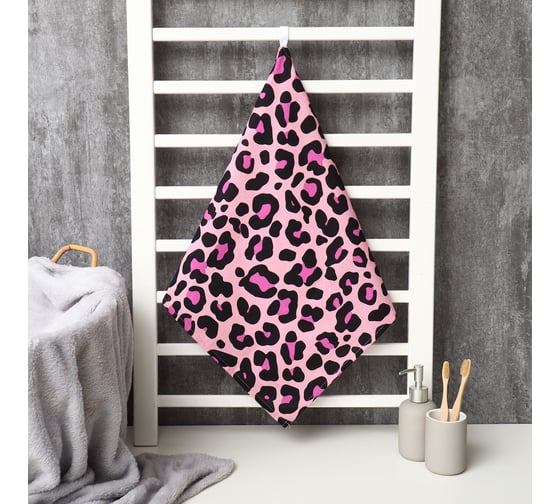 Полотенце для лица Этель Leopard 45x90 см, 100% хлопок, вафельное полотно 10548976 1