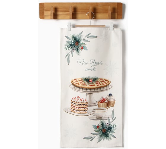 Полотенце Этель New Years treat 40x73 см, 100% хлопок, саржа 190 г/кв.м 10658938