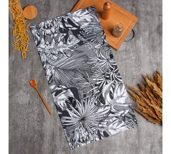 Полотенце Этель Palm leaves 40x73 см, 100% хлопок, саржа 190 г/кв.м 9322473