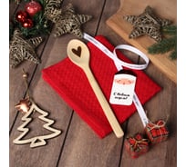 Набор подарочный Доляна From Santa бордо полотенце 35x60 см, 100% хлопок, вафля220 г/кв.м 10644941