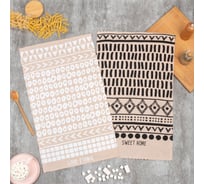 Набор кухонных полотенец Доляна LOVE ETHNIC 35x60 см 2 шт, 100% хлопок 5423101