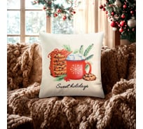 Чехол на подушку Этель Sweet holidays, 40х40 см, 100% полиэстер, велюр 10200036