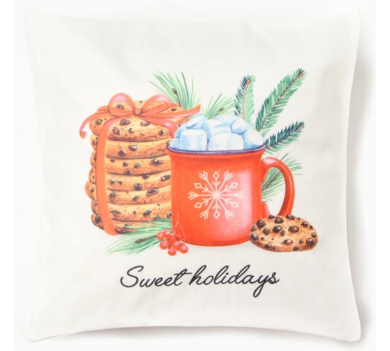 Чехол на подушку Этель Sweet holidays, 40х40 см, 100% полиэстер, велюр 10200036