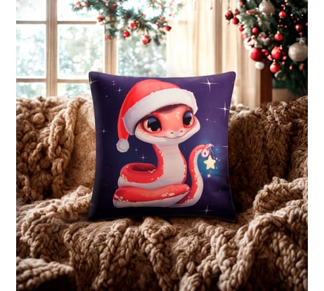 Чехол на подушку Этель Милая змейка 40x40 см, велюр 10401497