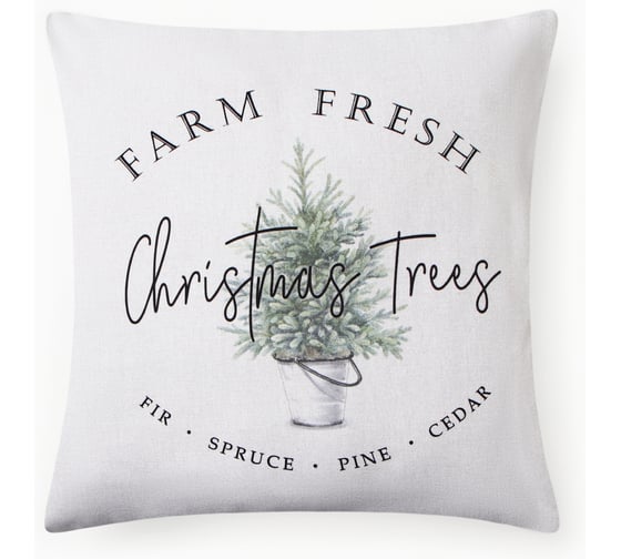 Наволочка декоративная Этель Christmas trees 40x40±4 см, 100% хлопок 10385143