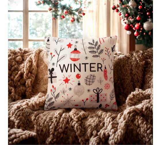 Чехол на подушку Этель Winter 40x40 см, 100% полиэстер 10402783