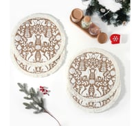 Набор салфеток Этель 4 шт Олени белый, 37х37 см 10317606