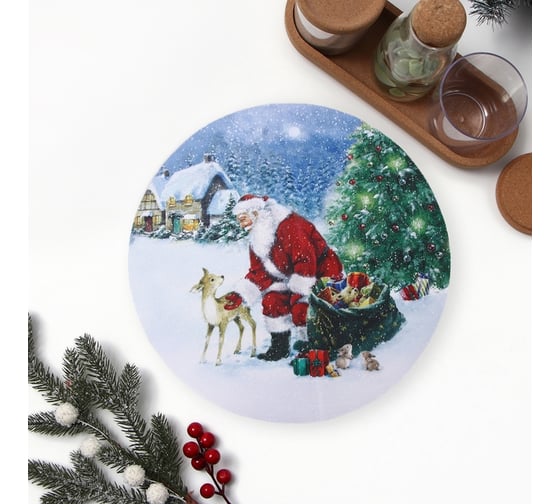 Салфетка на стол Этель Рождественский вечер 30x30 см, 100% п/э, оксфорд 420 г/м2 10649386 1