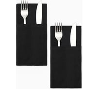 Набор конвертов для приборов Этель Home collection black-2 шт, 22x10 см, 45% лён, 55%хл 10609977