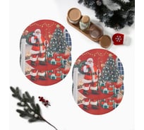 Набор салфеток на стол Этель Санта 30x30 см-4шт., 100% п/э, оксфорд 420 г/м2 10649385