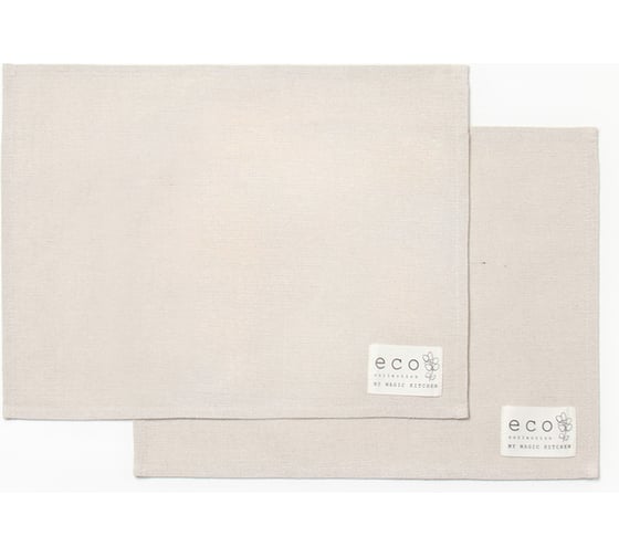 Набор салфеток Доляна My magic kitchen 30x40±2см - 2 шт. 100% хлопок, рогожка 160 г/м2 10255562 1