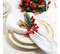 Набор декоративных колец для салфеток Доляна Олень 4 шт, диаметр 9 см, 100% п/э, фетр 6260988