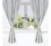 Комплект штор для кухни Этель Leaves 149x180 см - 2 шт., подхваты - 2 шт., 100% хл 10744959