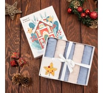 Набор махровых полотенец Этель "Уюта и тепла" 30x30 см, 5 шт, 100% хлопок, 340 гр/м2 7895750