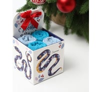 Набор махровых полотенец Этель "Змейка" 30x30 см, 4 шт., хлопок 340 г/м2 10715163
