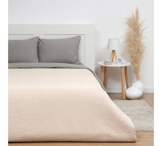Покрывало LoveLife Tufting: Квадрат цв. бежевый, 240х230±5 см, микрофайбер, 100% п/э 10612644 1