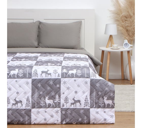 Покрывало LoveLife 1,5 сп New year forest 150х210±5 см, микрофайбер, 100% п/э 9629496 1