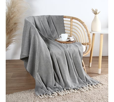 Плед Этель "Зигзаг" 220х240 см, 80% хлопок, 20% п/э, 270 гр/м2 10611695