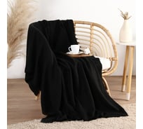 Плед Экономь и Я Черный 150х200 см, пл.160 г/м2, 100% п/э 10671316